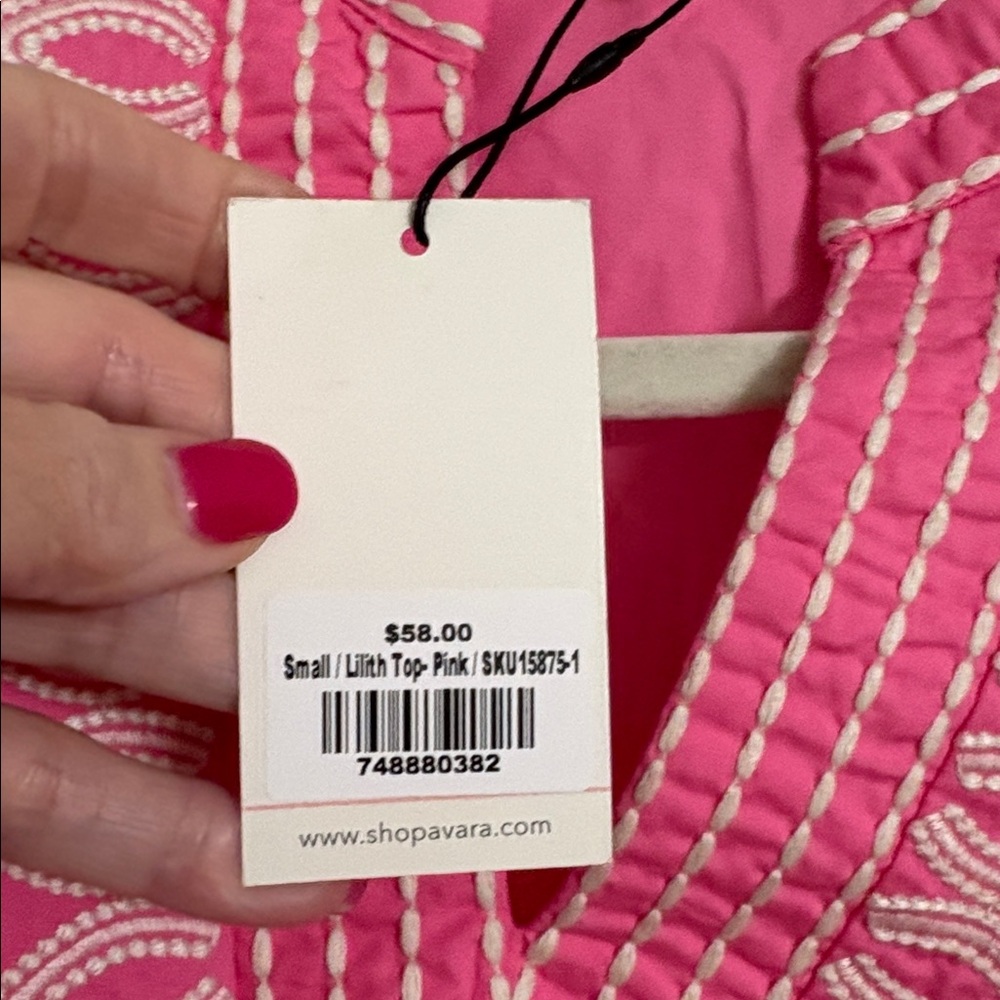 Entro Pink Embroidered Women's Top - Picture 2 of 2